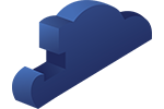 Blue cloud with cutted fragment representing building cloud solutions